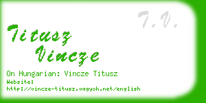 titusz vincze business card